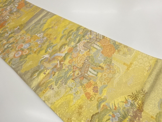 JAPANESE KIMONO / FUKURO OBI / FLORAL CARRIAGE / PHOENIX / CLASSICAL P